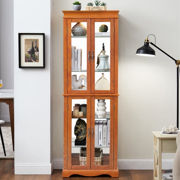 Pantry Display Cabinet With Sophisticated Lighting And Abundant Space System Construction