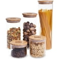 thumbnail image 1 of Pantry Jars with Bamboo Lids, Eco friendly Glass Containers, Storage Container with Lid, Glass Container with Bamboo Lid, Airtight Food Container Set by Planet Avenue, 1 of 10