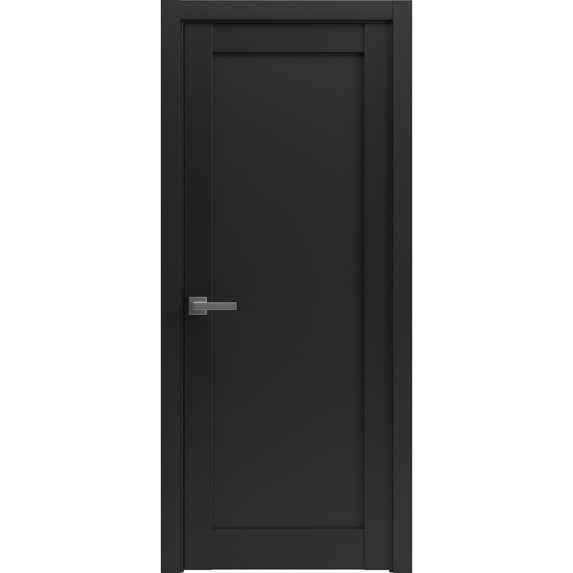 Pantry Kitchen Lite Door Hardware | Quadro 4111 Matte Black | Single Panel Frame Trims | Bathroom Bedroom Sturdy Doors -18" x 84"