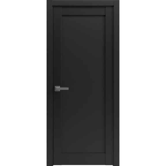 Pantry Kitchen Lite Door Hardware | Quadro 4111 Matte Black | Single Panel Frame Trims | Bathroom Bedroom Sturdy Doors -24" x 80"