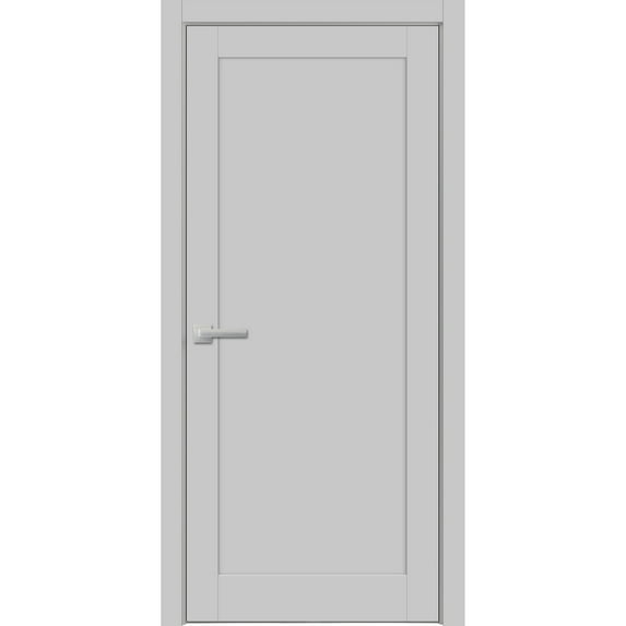 Pantry Kitchen Lite Door Hardware | Quadro 4111 Matte Grey | Single Panel Frame Trims | Bathroom Bedroom Sturdy Doors -30" x 84"