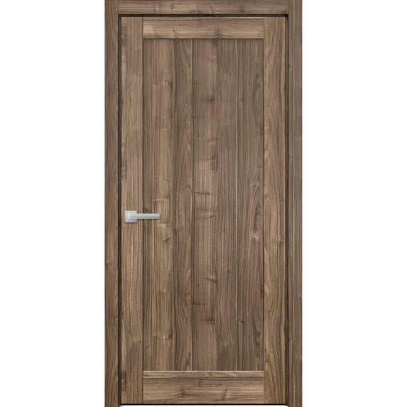 Pantry Kitchen Lite Door Hardware | Quadro 4111 Walnut | Single Panel Frame Trims | Bathroom Bedroom Sturdy Doors -24" x 84"