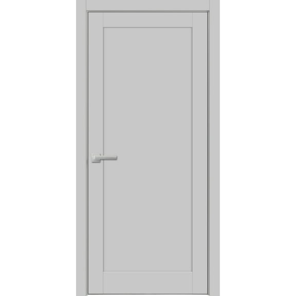 Pantry Kitchen Lite Pre-Hung Door Hardware | Quadro 4111 Matte Grey | Single Panel Frame Trims | Bathroom Bedroom Sturdy Doors -24" x 84"