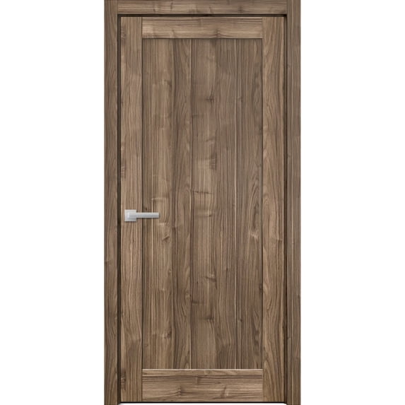 Pantry Kitchen Lite Pre-Hung Door Hardware | Quadro 4111 Walnut | Single Panel Frame Trims | Bathroom Bedroom Sturdy Doors -30" x 84"