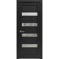 thumbnail image 1 of Pantry Kitchen Lite Pre-Hung Door with Hardware | Quadro 4113 Matte Black with Frosted Opaque Glass | Single Panel Frame Trims | Bathroom Bedroom Sturdy Doors -42" x 80", 1 of 6