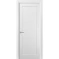 thumbnail image 1 of Pantry Kitchen Lite Pre-Hung Door with Hardware | Quadro 4115 White Silk | Single Panel Frame Trims | Bathroom Bedroom Sturdy Doors -32" x 80", 1 of 6