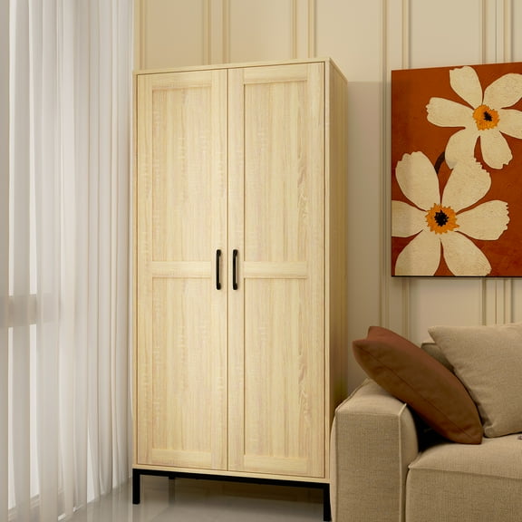 BOCVKENN Pantry -Kitchen Pantry Cabinet, Farmhouse Storage Cabinetwith 2 Doors, Tall Cabinet Freestanding Storage Cupboardfor Kitchen,Dining Room,Bathroom