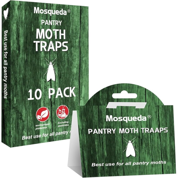 Pantry Moth Traps for Kitchen & Food Storage  10 Pack Pheromone Sticky Traps for Pantry Moths, Non-Toxic Odorless Moth Catcher for Cabinets, Pantry & Closets