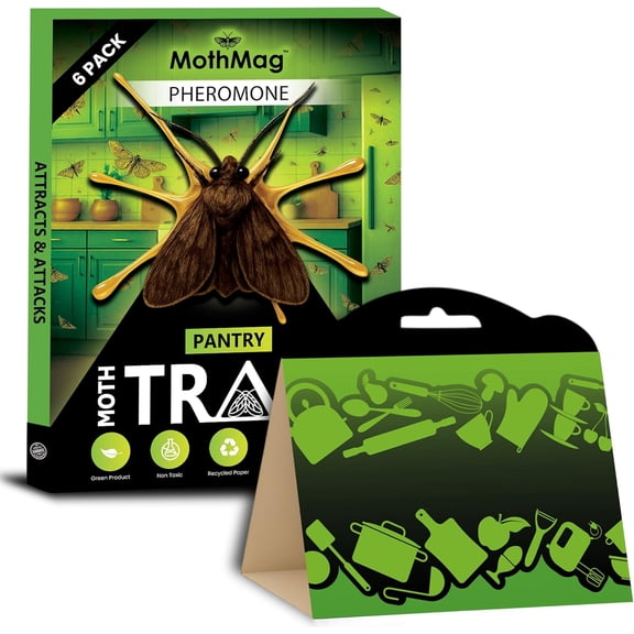 Pantry Moth Traps with Pheromones  6 Pack, Non-Toxic Insect Killer for Kitchen, Cupboards, and Food Storage  Indoor Pantry Moth Glue Traps How to Get Rid of Pantry Moths