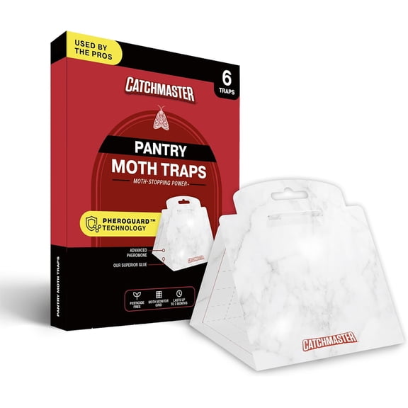 Pantry Moth Traps with Premium Extra Strength Pheromone Technology  XL, Extra-Strength Flour & Indian Meal Moth Traps  Protects Kitchen Cabinets & Food Storage  Marble, 6PK