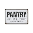 thumbnail image 1 of Pantry Open 24 7 Personalized 13 Inch x 20 Inch Novelty Plastic Sign Snacks Never Sleep Durable Weatherproof UV Protected Perfect for Kitchens Pantries Break Rooms Fun Gift for Families, 1 of 6