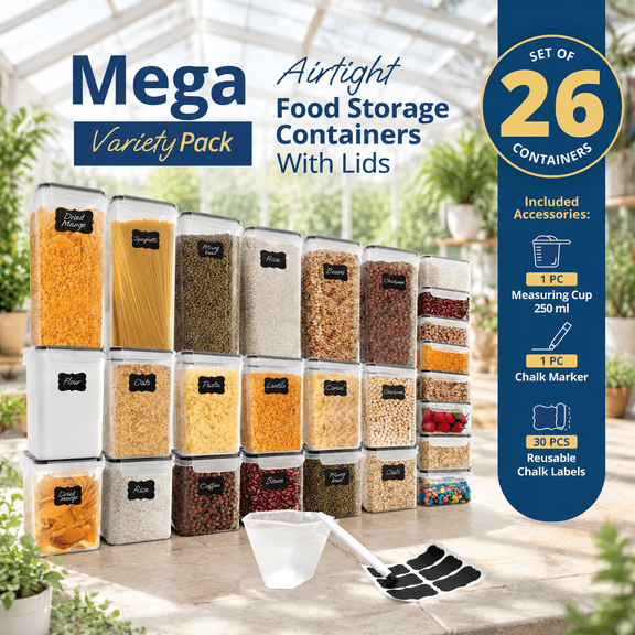 Pantry Organizers And Stor| Food Containers With Lids (26 Sets)