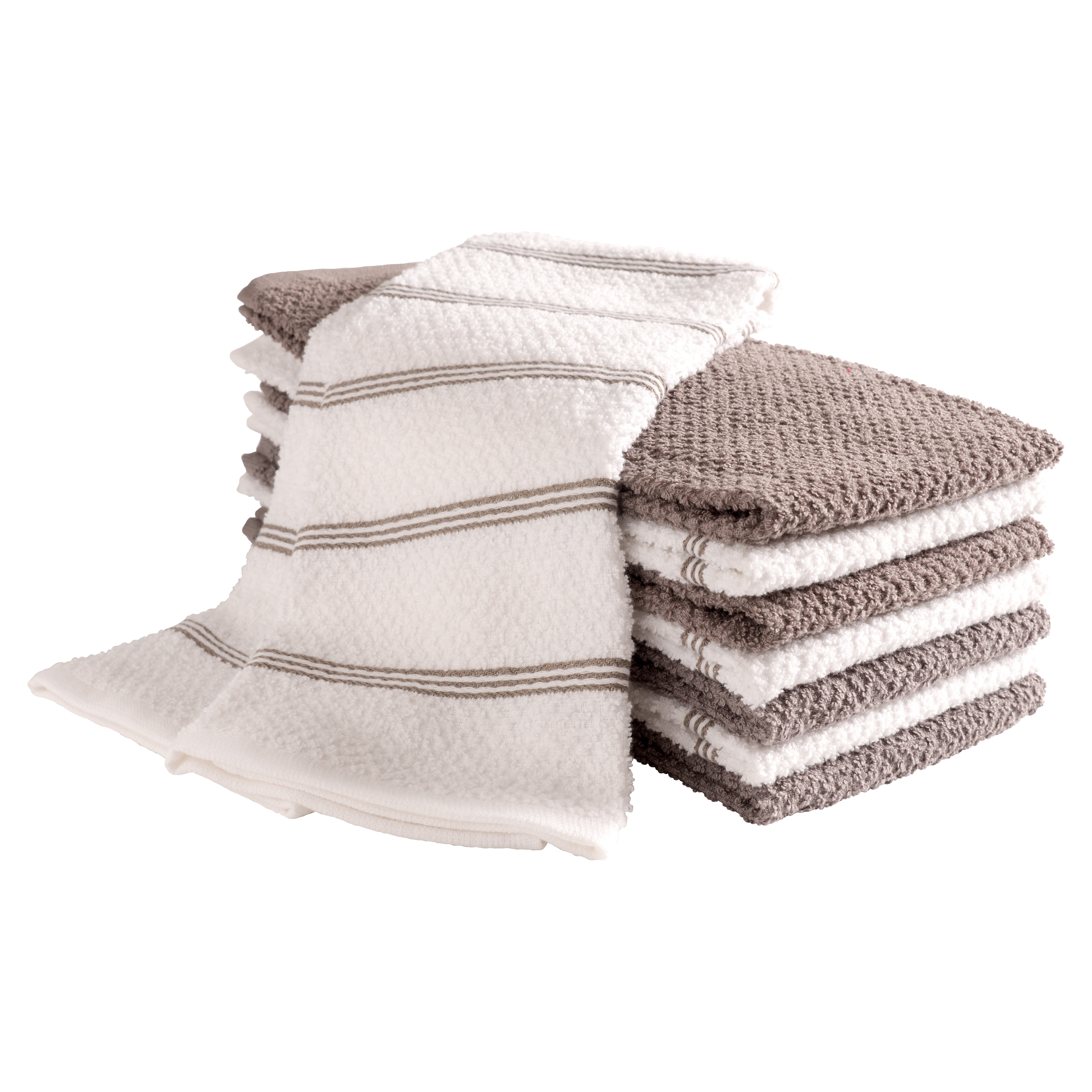 COTTON CRAFT Amazing Kitchen Towels - Set of 8 Terry Towels - 100% Cotton  Euro Café Waffle Weave Dish Towel Set - Soft Absorbent Quick Dry Low Lint