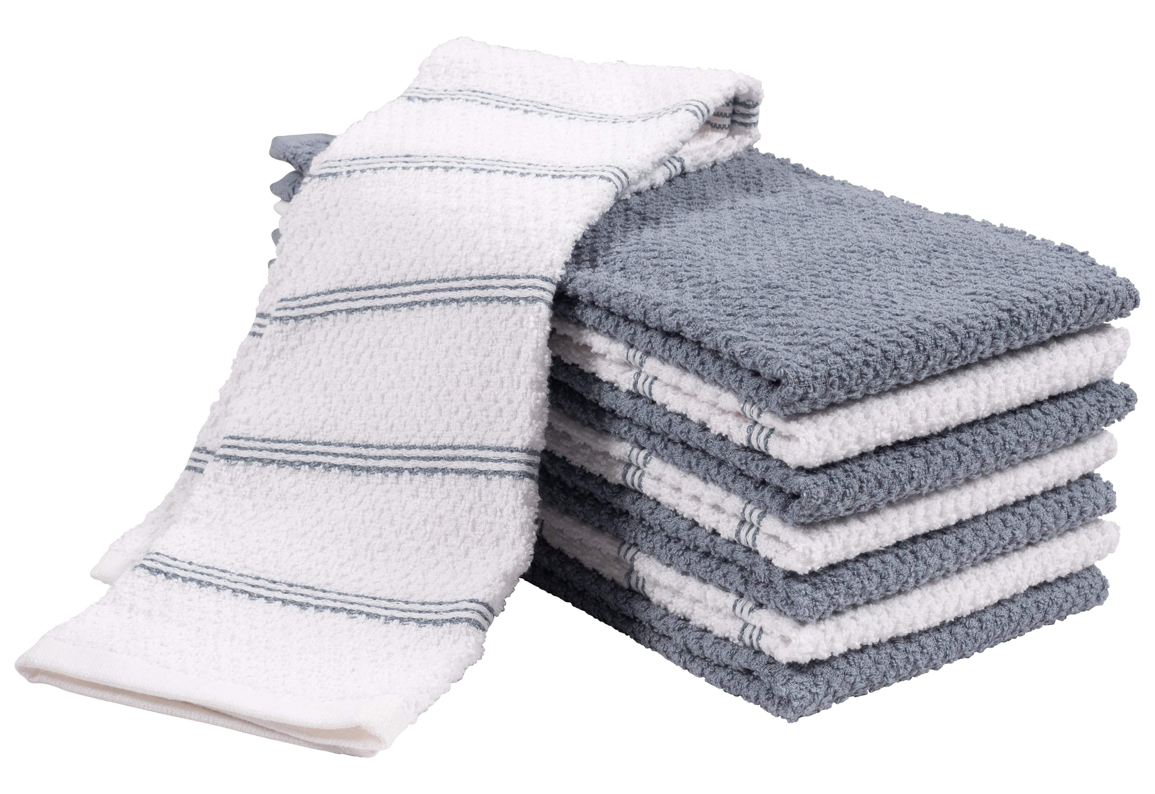 Multi-Pack: 100% Cotton Absorbent Kitchen Washcloth Towel Set 11 x11 Dish  Cloths 12-Pack, 1 unit - Harris Teeter