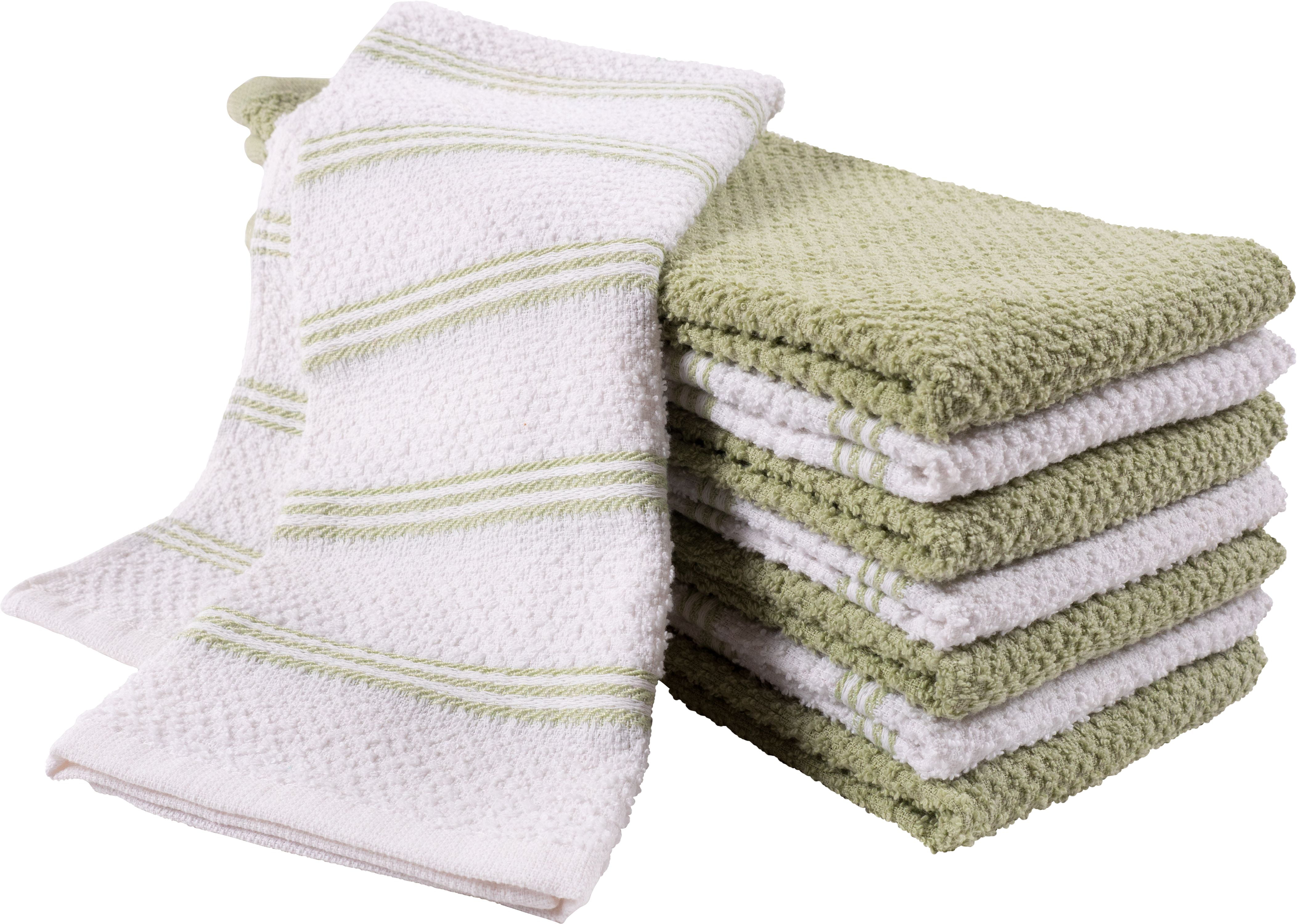 COTTON CRAFT Amazing Kitchen Towels - Set of 8 Terry Towel - 100% Cotton  Euro Café Waffle Weave Dish Towel Set - Soft Absorbent Quick Dry Low Lint