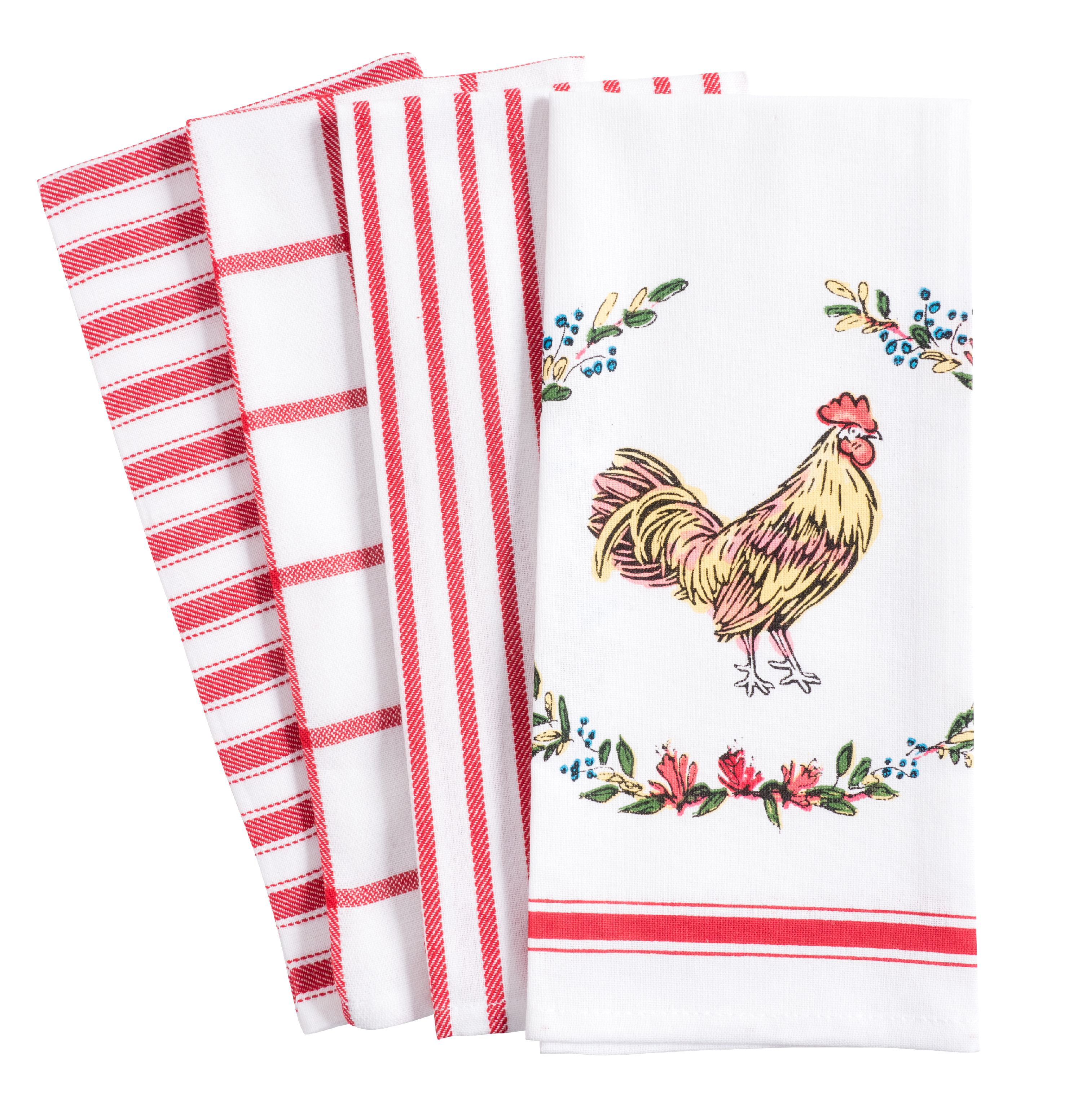CaTaKu Farm Rooster Vintage Kitchen Dish Cloths, 6 Pack Reusable Dish Rags  for Washing Dishes, Microfiber Cleaning Cloths Dish Towels Washcloths for
