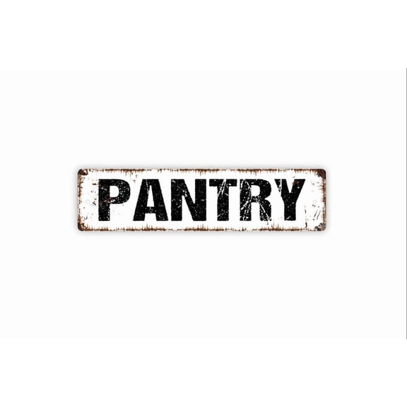 Pantry Sign - Kitchen Cafe Diner Dry Goods Snacks Rustic Street Metal Aluminum Sign or Door Name Plate Plaque - Size: 16 x 4 Inches