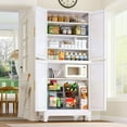 thumbnail image 1 of Pantry Storage Cabinet with Doors and Adjustable Shelves, Freestanding Cupboard for Kitchen, Dining Room, Living Room, Bathroom, 1 of 8