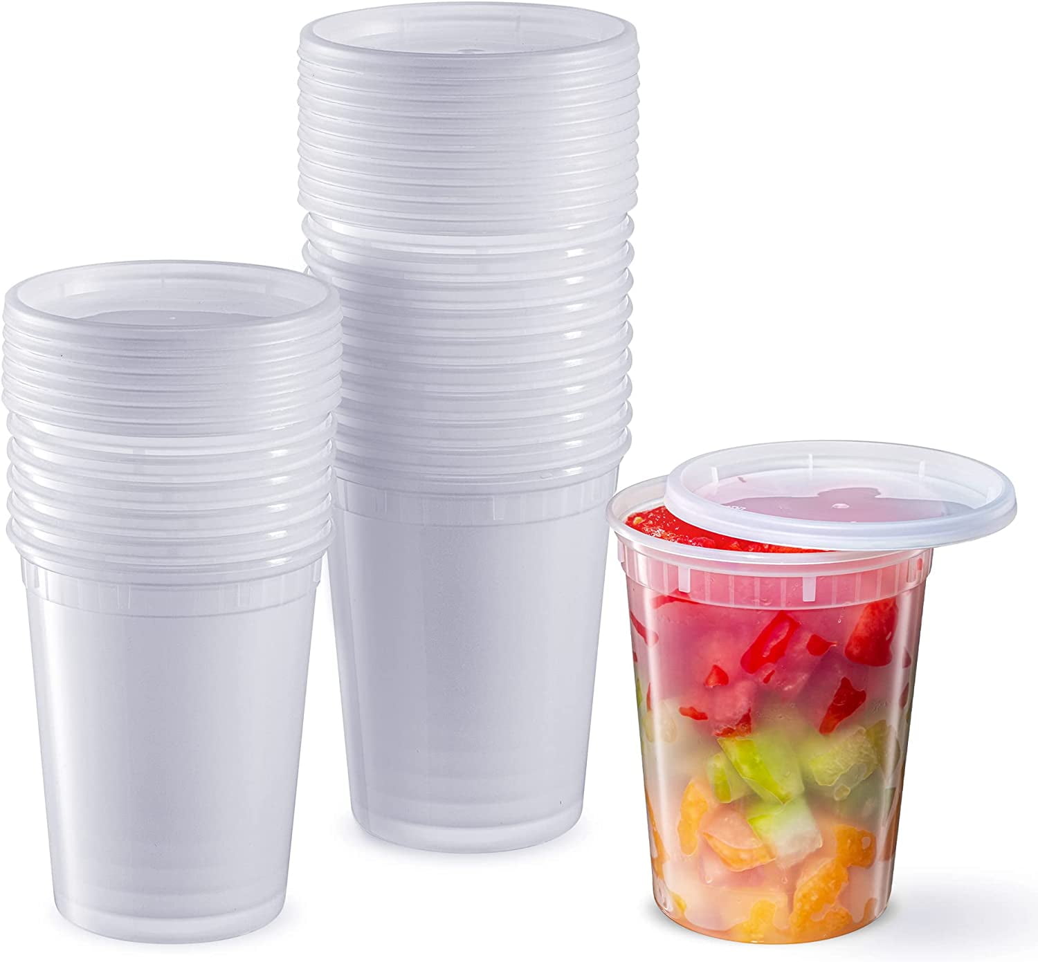 Pantry Value 32 Oz Deli Containers with Lids Food Prep Containers, 24-Pack
