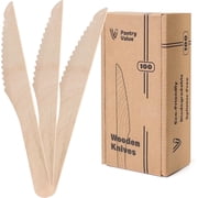 Pantry Value Cutlery Knife Wooden Utensil Set, Compostable Disposable Utensils, 100 Count