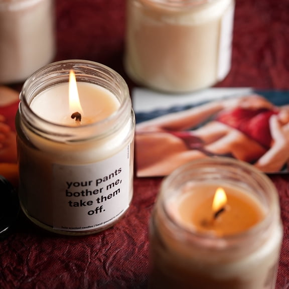 Pants Bother Me- Aroma Scented Candles | Scented Candles for Home Decor | Scented Candles for Bedroom Decor Decoration Items | Gift for Girlfriend Boyfriend Husband Wife Special Unique Relationship x1
