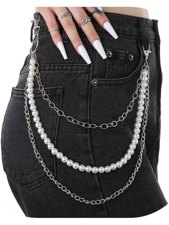 Pants Chain for Men Punk Pocket Chains for Pants Jean Multi layer Hip Chain Jean Biker Chains Hip Jewelry for Women