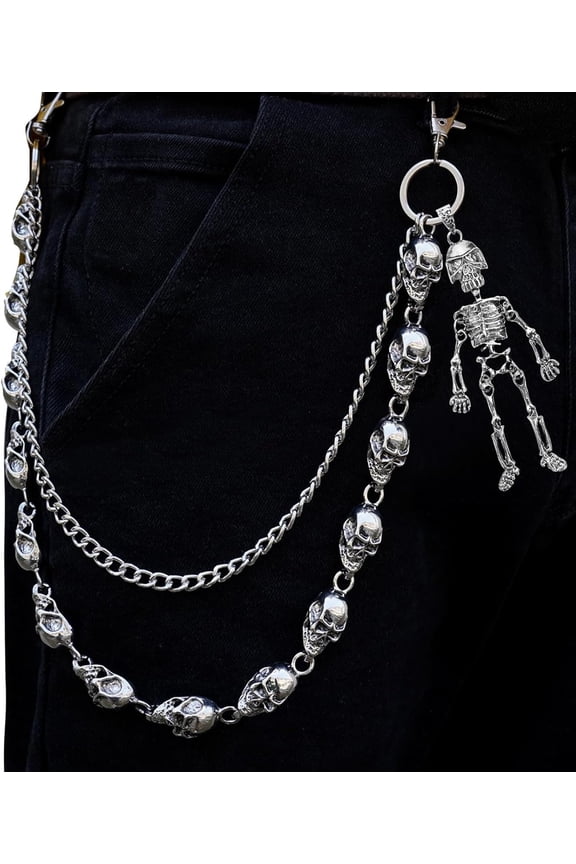 Pants Chain for Men Women,Wallet Chain Skull Belt Chains for Pants Women Men,Punk Trousers Goth Belt Pant Chains for Jeans