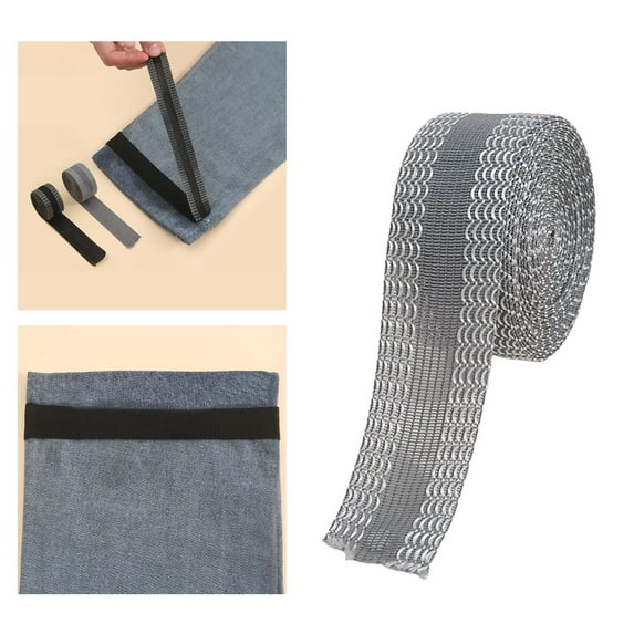 Pants Edge Shorten Hem Tape, Foot Presser, Self Adhesive Sewing Iron on Hemming Tape, for Suit Pants Skirts Jeans Garment Gray