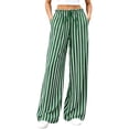 thumbnail image 1 of Pants Elastic Waist Palazzo Pants for Women Casual Lounge Wide Leg Pants Green M, 1 of 9