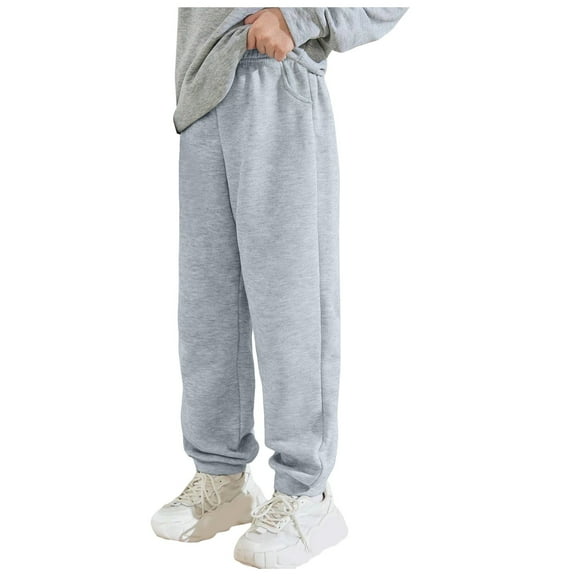 Pants For Boys 10-12 2T Sweatpants Boys Boys Sweatpants Fleece Athletic Workout Kids Clothes Boys Joggers with Pockets Light Gray 3-4 Years