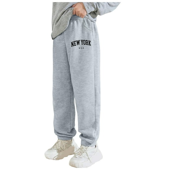 Pants For Boys 10-12 Boys Size 7 Pants Boys Athletic Sweatpants Basic Fleece Jogger Track Pants for Boys Light Gray 12-14 Years