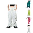 thumbnail image 1 of Pants For Girls Casual High Waisted Drawstring Loose Fit Pockets Kid Tall Cargo Sweatpants, 1 of 4