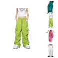 thumbnail image 1 of Pants For Girls Casual High Waisted Drawstring Loose Fit Pockets Kid Tall Cargo Sweatpants, 1 of 4