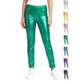 thumbnail image 1 of Pants For Kids Dqueduo Kids' Shiny Metallic Leggings Elastic Waist Stretchy Dance Performance Pants, Sizes 2-13 Years, 1 of 6