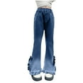 thumbnail image 1 of Pants For Teens Girls Clothes 8T 9T Girls Outfits Size 14-16 Teens Clothes Girls Jeans Elastic Waist Wide Leg Pants Kids Jeans 4-14 Years, 1 of 9