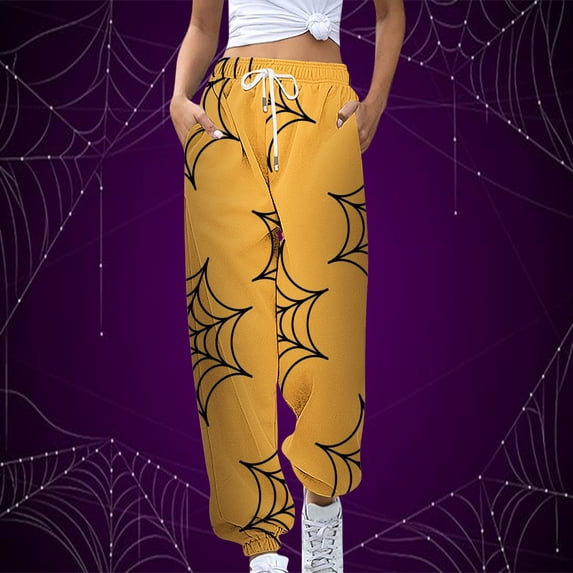 Pants For Women 2023 Women'S Trends Casual Full-Length Loose Pants Solid High Waist Trousers Long Leg Pants A-Yellow S