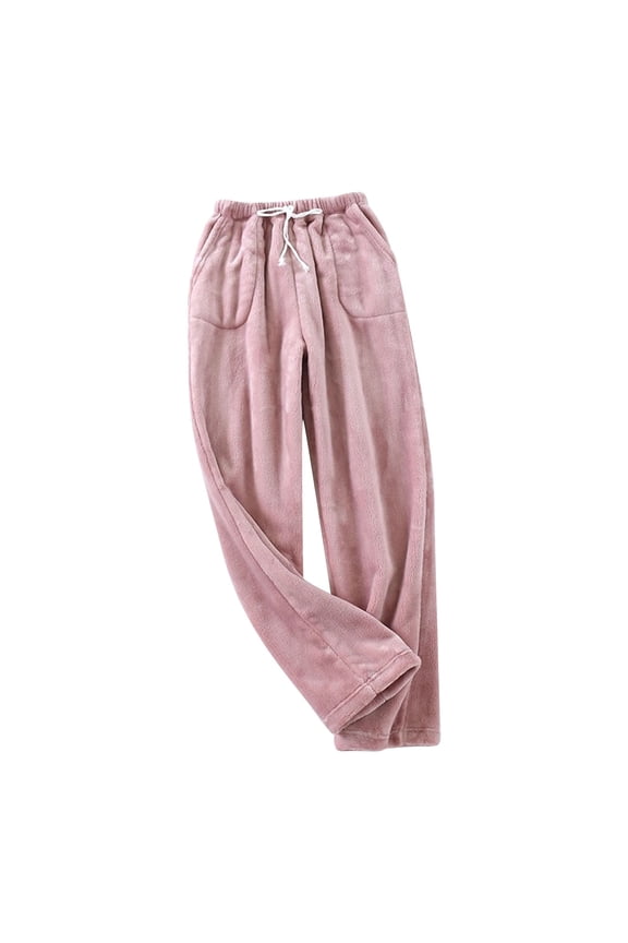 Pants For Women Autumn And Winter New Warm Wide Mouth Pants Loose Large And Thickened Coral Plush Home Sleeping Pants Women's Pants