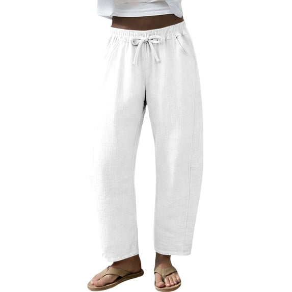 Pants For Women Barrel Sweatpants Baggy Barrel Wide Leg Elastic Waisted Casual Gym Summer Casual Fashion Womens Trousers