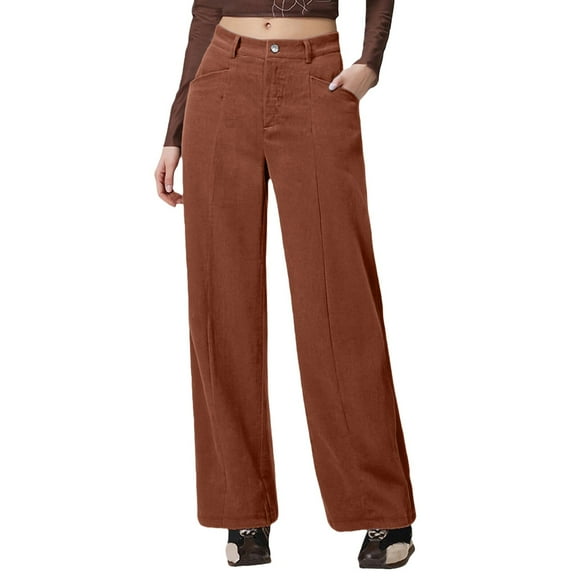 Pants For Women Corduroy Pants Wide Leg Straight High Waisted Fall Casual Pants 2025 Cropped Trousers Outfits Pants