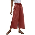 thumbnail image 1 of Pants For Women Cotton Casual Long Pant High Waist Loose Fit Casual Trousers, 1 of 6