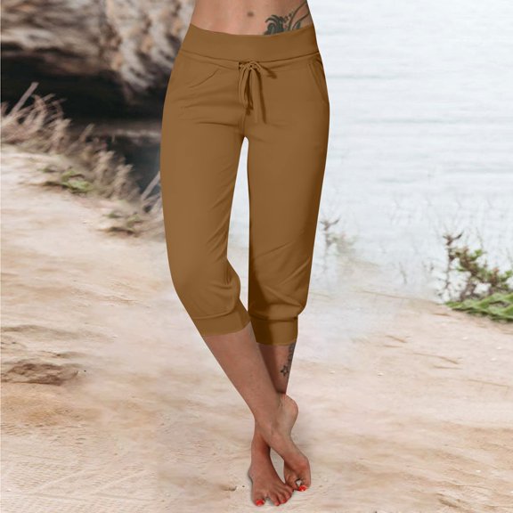 Pants For Women,Cropped Shorts For Women Summer New Casual Elastic Fashion Casual Pants