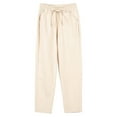 thumbnail image 1 of Pants For Women Dressy Casual Summer High Waisted Cotton Palazzo Wide Leg Long Trousers With Pocket Beach Dress Business Plus Size Women's Pants, 1 of 2