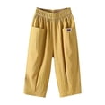 thumbnail image 1 of Pants For Women Fashion Solid Color Cotton Linen Flax Elastic Pants Beach Leisure Trousers Cropped Shorts Women's Pants, 1 of 4