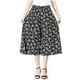thumbnail image 1 of Pants For Women Fashionable Printed Elastic Waist Thin Wide Leg High Waisted Skirt Trousers, 1 of 3