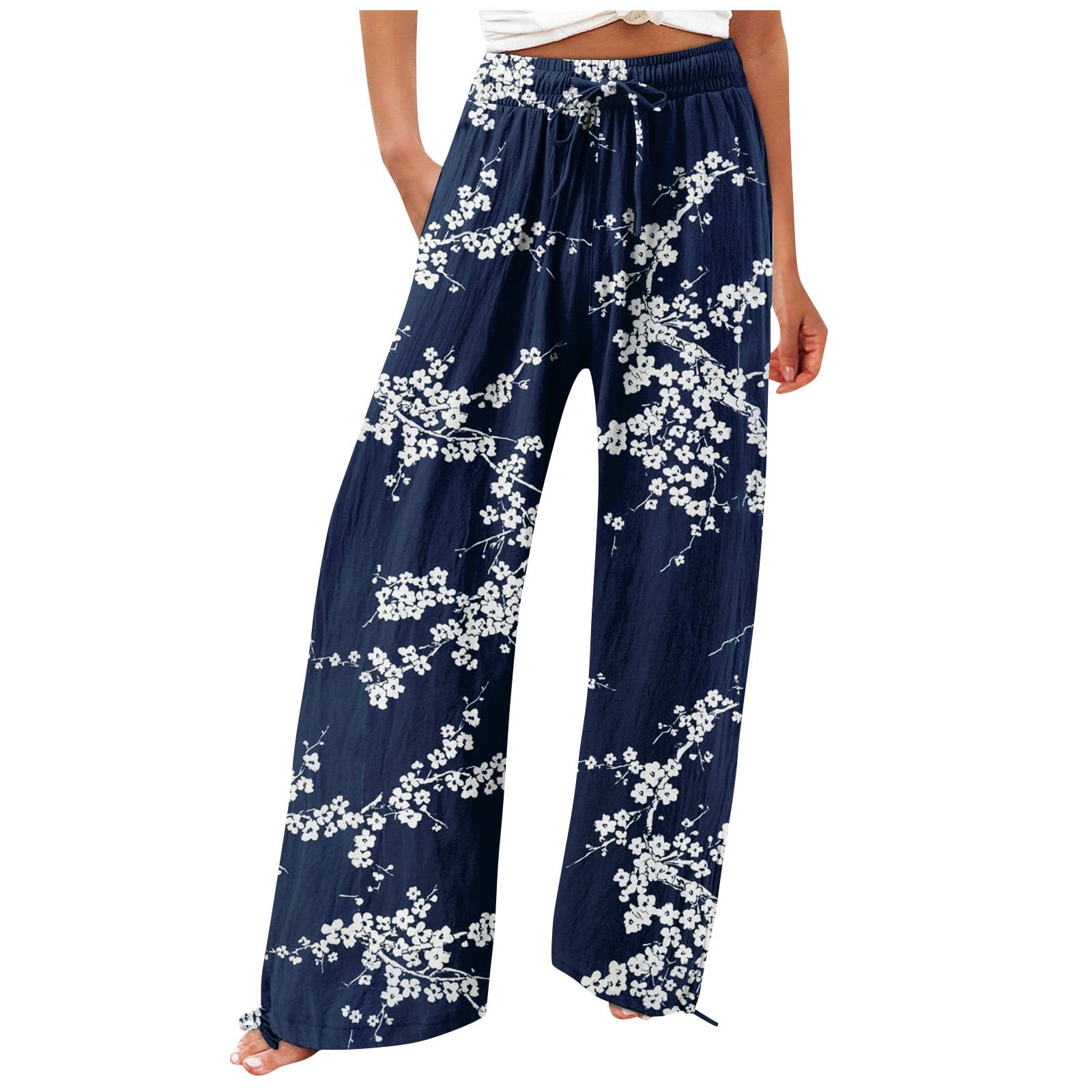 Pants For Women Flowy Summer High Waisted Wide Leg Print Pant Casual