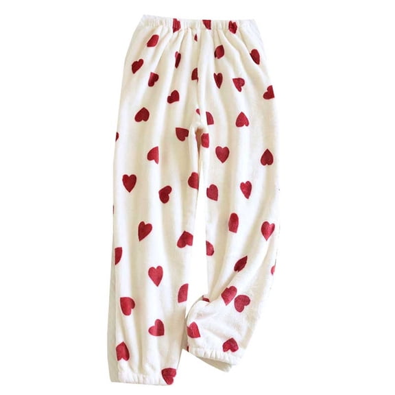 Pants For Women Fuzzy Fleece Pajama Pants Cute Print Flannel Pants Winter Warm Pj Bottoms Jogger Pants