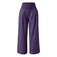 thumbnail image 1 of Pants For Women High Waist Wide Leg Palazzo Smocked Elastic Waist Loose Comfy Casual Pajama Pants Pockets, 1 of 6