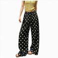 thumbnail image 1 of Pants For Women Polka Dot Women Linen Pants Trousers Slacks Elastic Waist Baggy Pants Sweatpants Jogger Pants XL Black Women Sports Pants, 1 of 7