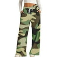thumbnail image 1 of Pants For Women Summer High Waist Camouflage Camo Wide Leg Athletic Sweat Trousers Camouflage Comfy Vacation Pant L, 1 of 3