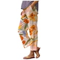 thumbnail image 1 of Pants For Women Waist Easy Long Pockets Printing Boho High Beach Outdoor Wear Trousers, 1 of 5